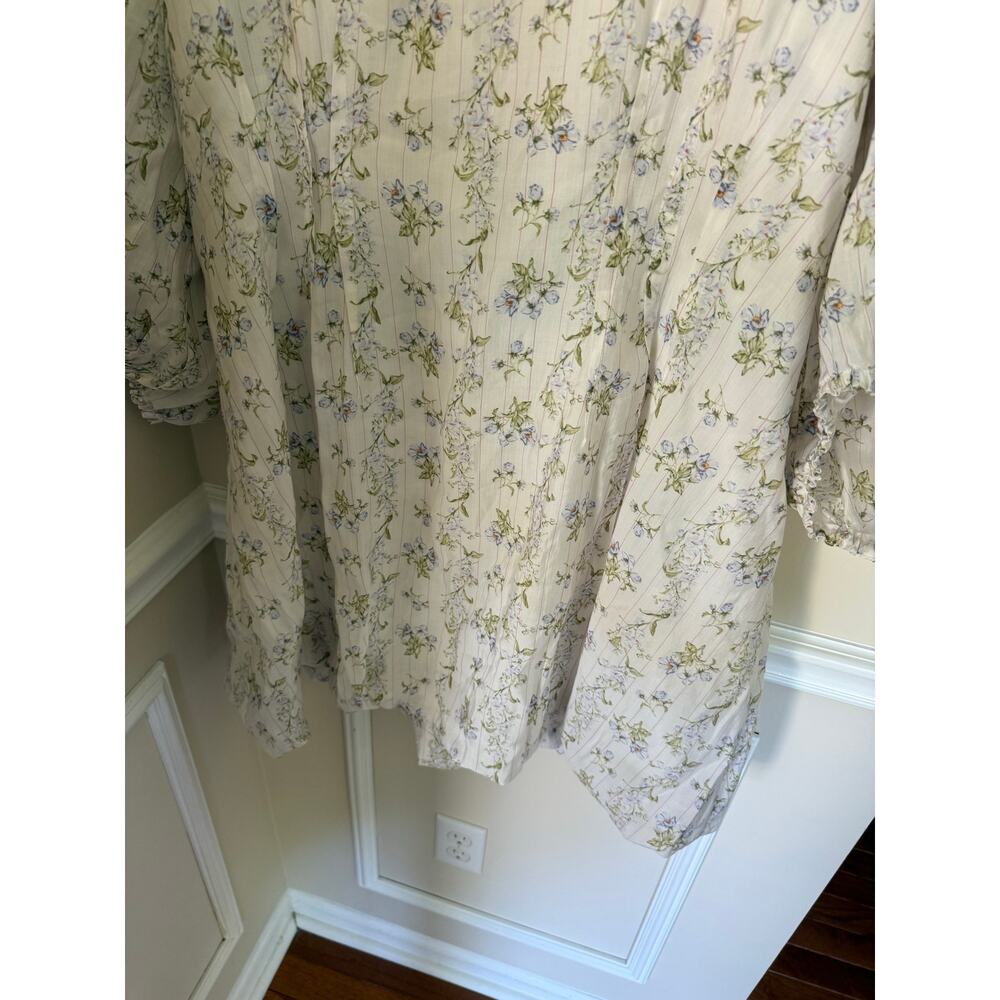 H&M X Brock Collection | Preppy Summer Floral Cottagecore Bubblehem Mini Dress - Picture 5 of 15